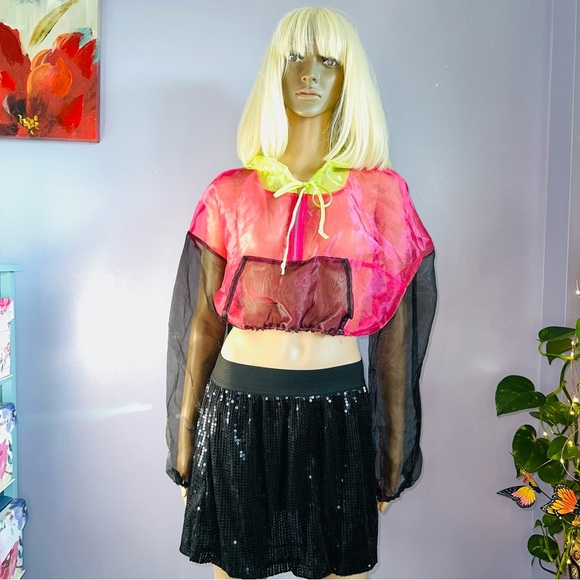 Sheer neon windbreaker - Picture 4 of 15